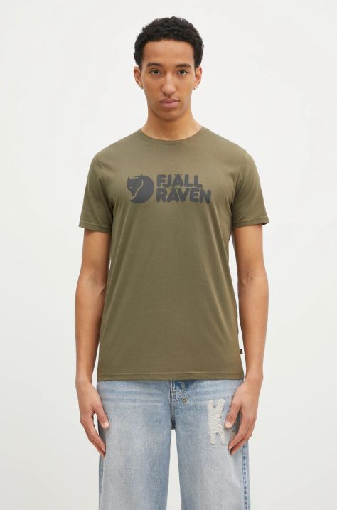 Футболка Fjallraven Fjällräven Logo T-shirt M чоловіча колір зелений візерунок F87310.625