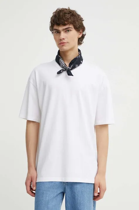 Bombažna kratka majica AllSaints MONTANA SS CREW moška, bela barva, MD510Z