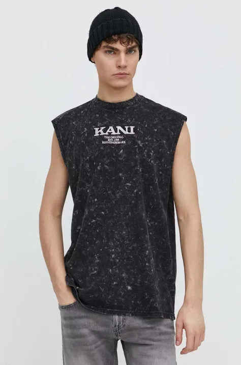 Хлопковая футболка Karl Kani мужской цвет чёрный