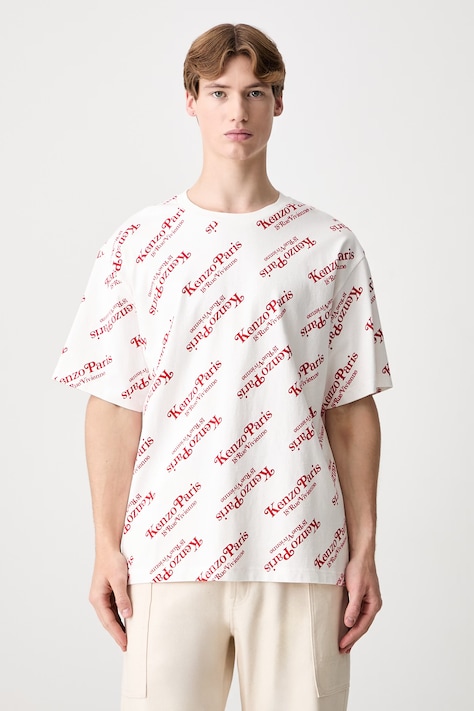 Bavlněné tričko Kenzo bílá barva, FE58TS0044SY.02