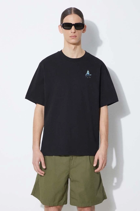 ICECREAM t-shirt in cotone Team Eu Skate Cone uomo colore nero IC24132