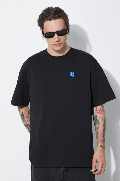 Ader Error t-shirt TRS Tag uomo colore nero con applicazione BMSGFYTS0101