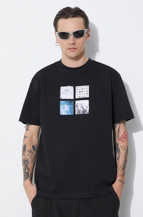 Ader Error t-shirt Tee men’s black color with a print BN01SSTS0107