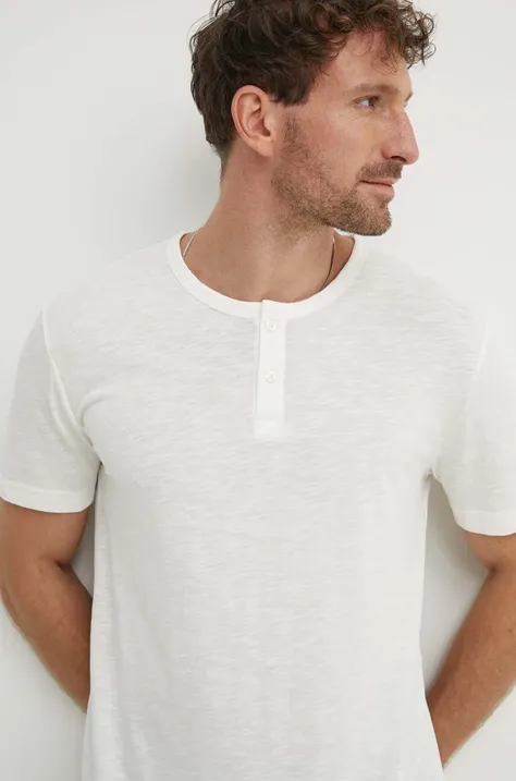 Бавовняна футболка Marc O'Polo чоловіча колір білий однотонна 436217651236