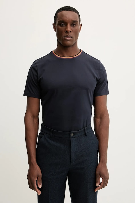 Paul Smith t-shirt bawełniany męski kolor granatowy gładki M1R-697PS-H00084