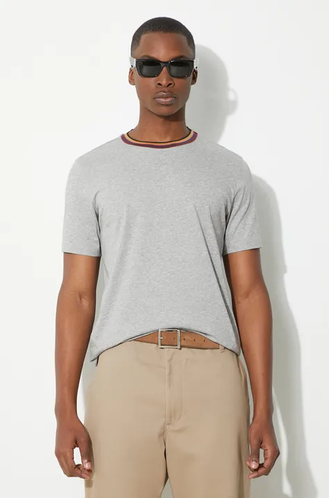 Хлопковая футболка Paul Smith мужская цвет серый однотонная M1R-697PS-H00084