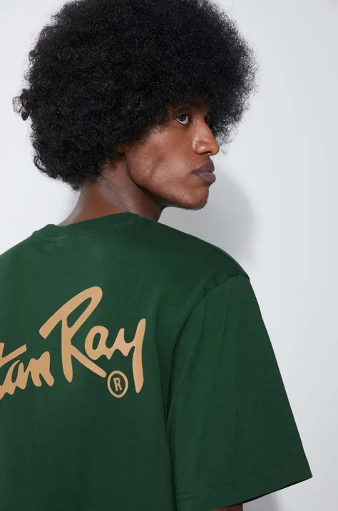Pamučna majica Stan Ray Stan Tee za muškarce, boja: zelena, s tiskom, SS2400113