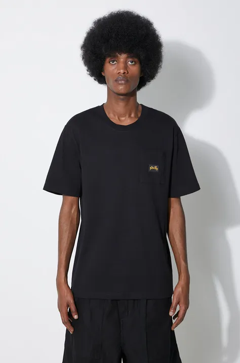 Хлопковая футболка Stan Ray Patch Pocket T-Shirt мужская цвет чёрный однотонная SS2400367