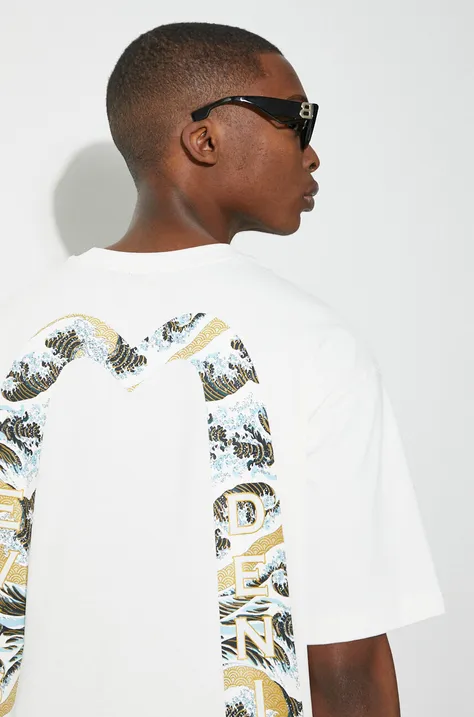 Evisu cotton t-shirt Seagull & Wave Daicock men’s white color with a print 2ESHTM4TS7074