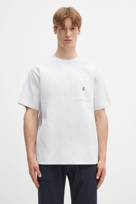 Βαμβακερό μπλουζάκι Gramicci One Point ανδρικό, χρώμα: άσπρο, G304.OGJ