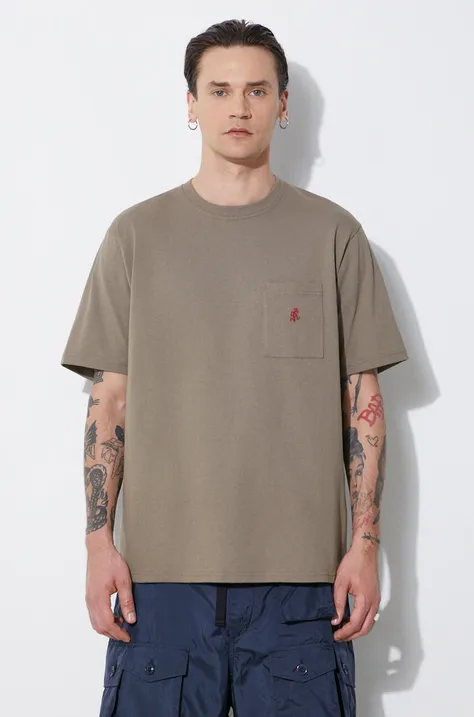 Gramicci cotton t-shirt One Point men’s brown color G304.OGJ