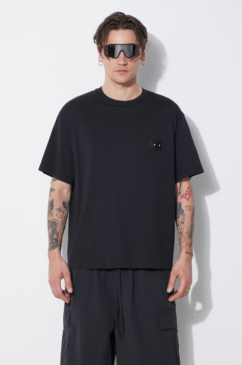Neil Barrett cotton t-shirt Slim Dropped Shoulder Pierced Nipple men’s black color MY70144A-Y518-001N