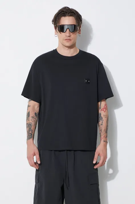 Neil Barrett t-shirt bawełniany Slim Dropped Shoulder Pierced Nipple męski kolor czarny z aplikacją MY70144A-Y518-001N