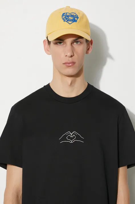Neil Barrett t-shirt in cotone Slim Heart Shape Print uomo colore nero MY70262A-Y530-524N