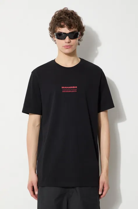 Maharishi cotton t-shirt Th Anniversary Aum men’s black color with a print 1306.BLACK