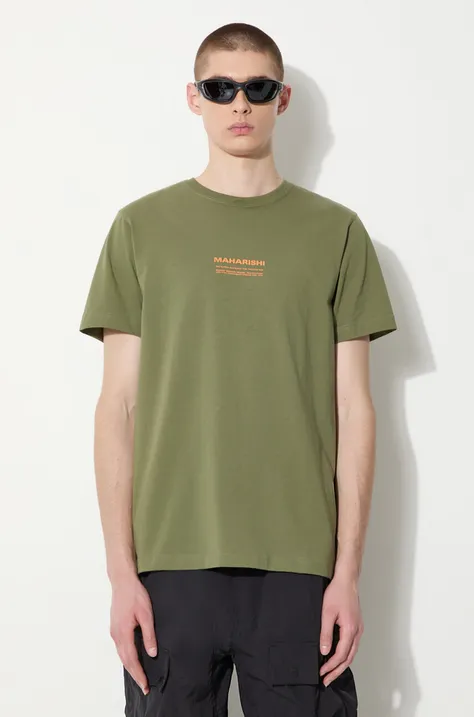 Maharishi cotton t-shirt Th Anniversary Aum men’s green color with a print 1306.OLIVE