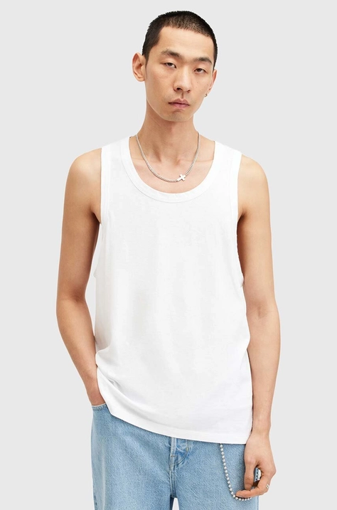 AllSaints top din bumbac KENDRICK VEST culoarea alb, M005JA