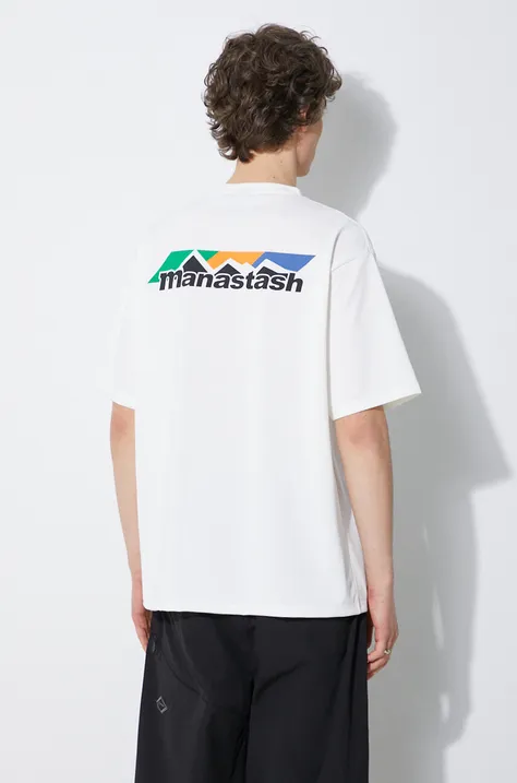 Manastash t-shirt Re:Poly Scheme Logo uomo colore bianco 7924134013