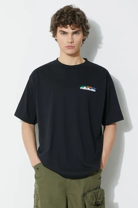 Manastash t-shirt Re:Poly Scheme Logo men’s black color with a print 7924134013