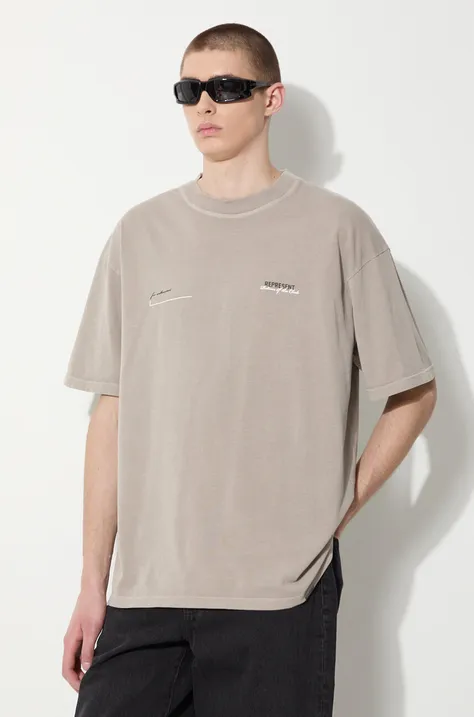 Evisu cotton t-shirt Multi-Hanafuda Patches Daicock Printed SS Tee men’s brown color with a print MLM4274.505