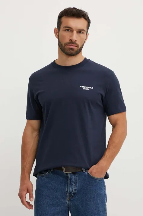 Бавовняна футболка Marc O'Polo DENIM чоловіча колір синій з принтом 5000000086