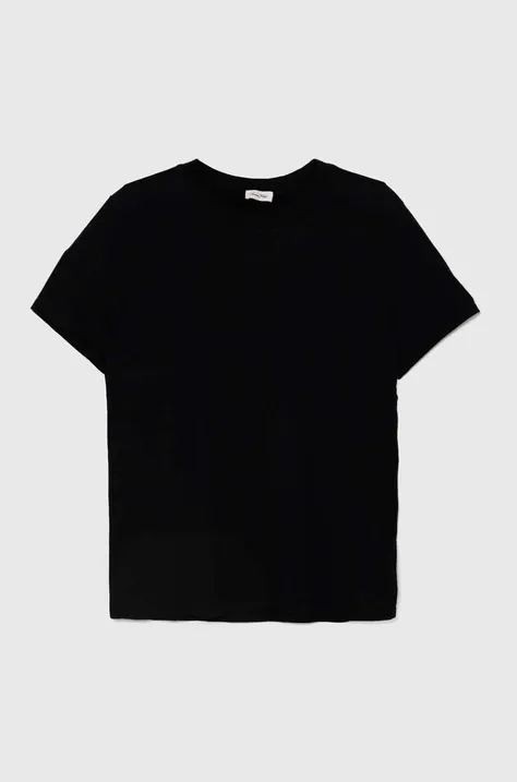 American Vintage tricou din bumbac barbati, culoarea negru, neted, MGAMI02AE24