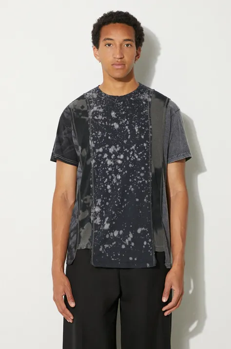 Needles t-shirt in cotone 5 Cuts S/S Tee - B&W Mishmash uomo colore nero OT307