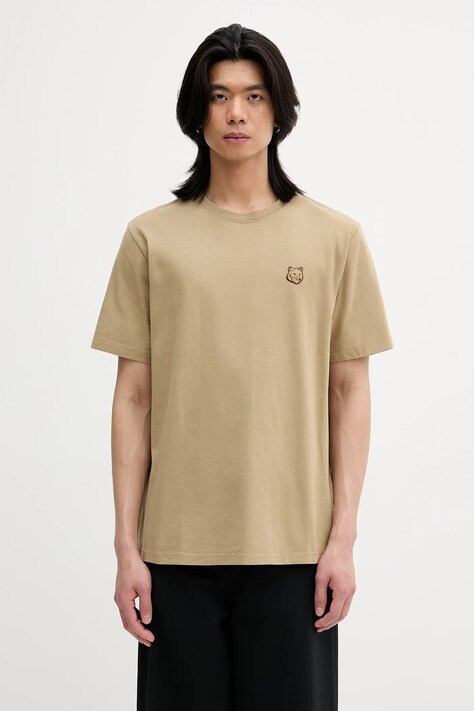 Maison Kitsuné cotton t-shirt Bold Fox Head Patch Comfort Tee Shirt green color with an application MM00127KJ0118
