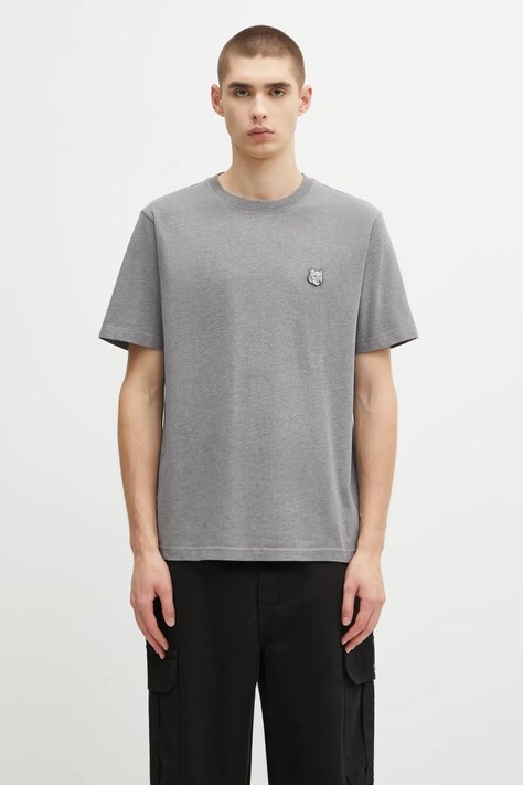 Maison Kitsuné tricou din bumbac Bold Fox Head Patch Comfort Tee Shirt culoarea verde, cu imprimeu, MM00127KJ0118