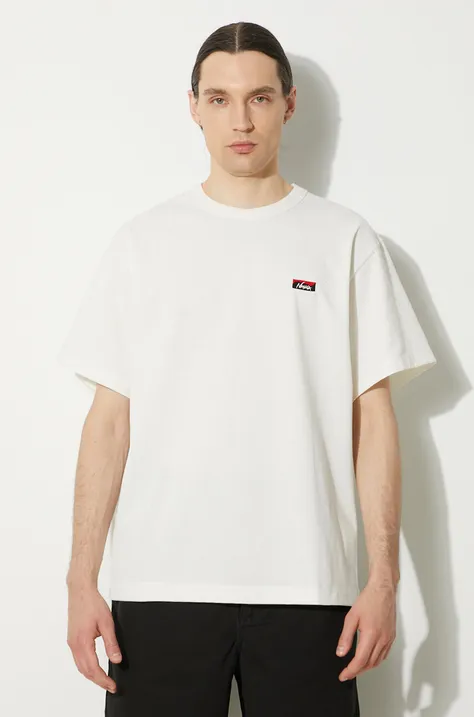 Majica kratkih rukava Nanga Eco Hybrid Box Logo Embroidery Tee za muškarce, boja: bijela, s aplikacijom, NW2411.1G804.A