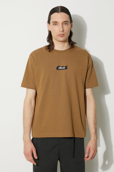 Nanga t-shirt Eco Hybrid Mt Logo Tee uomo colore marrone NW2211.1G208