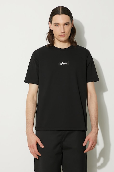 Tričko Nanga Eco Hybrid Mt Logo Tee pánsky, čierna farba, s potlačou, NW2211.1G208