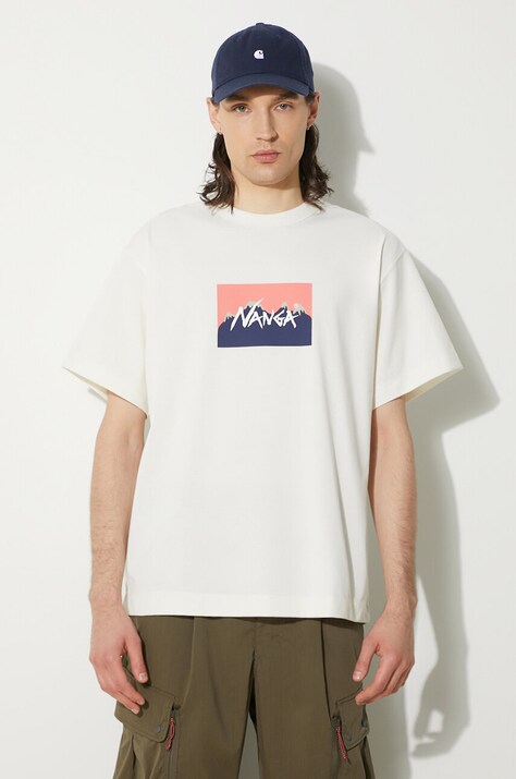 Футболка Nanga Nanga × Jerry Ukai Eco Hybrid Nanga Logo Tee чоловіча колір білий з принтом NW2411.1G805.C