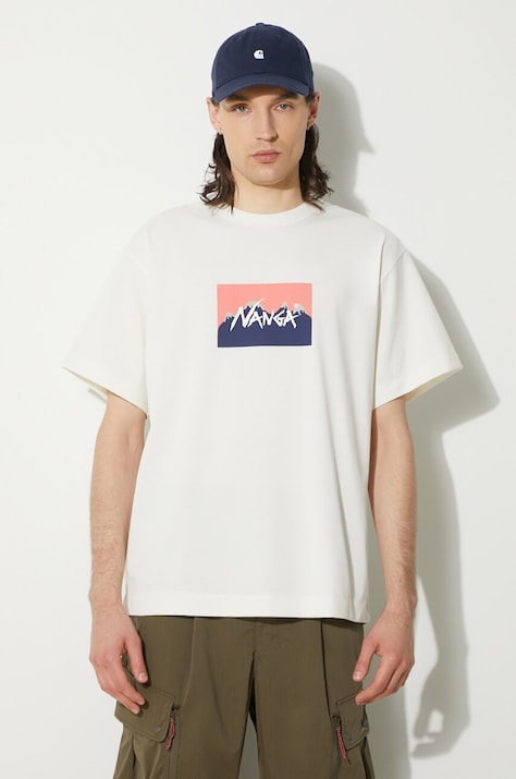 Tričko Nanga Nanga × Jerry Ukai Eco Hybrid Nanga Logo Tee pánske, biela farba, s potlačou, NW2411.1G805.C