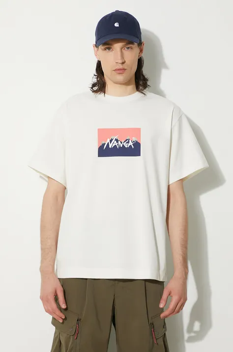 Nanga t-shirt Nanga × Jerry Ukai Eco Hybrid Nanga Logo Tee męski kolor biały z nadrukiem NW2411.1G805.C
