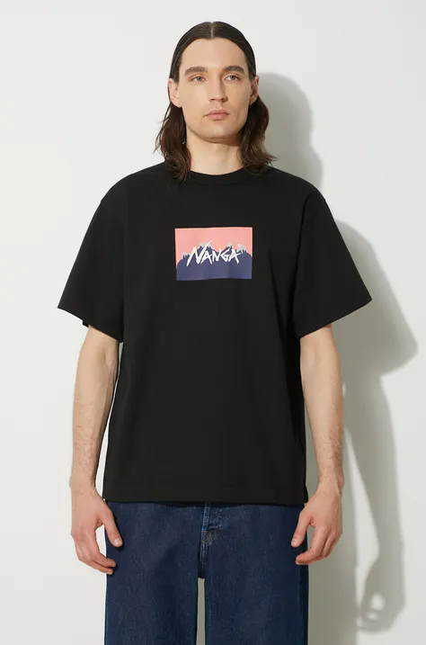 Nanga t-shirt Nanga × Jerry Ukai Eco Hybrid Nanga Logo Tee men’s black color with a print NW2411.1G805.C