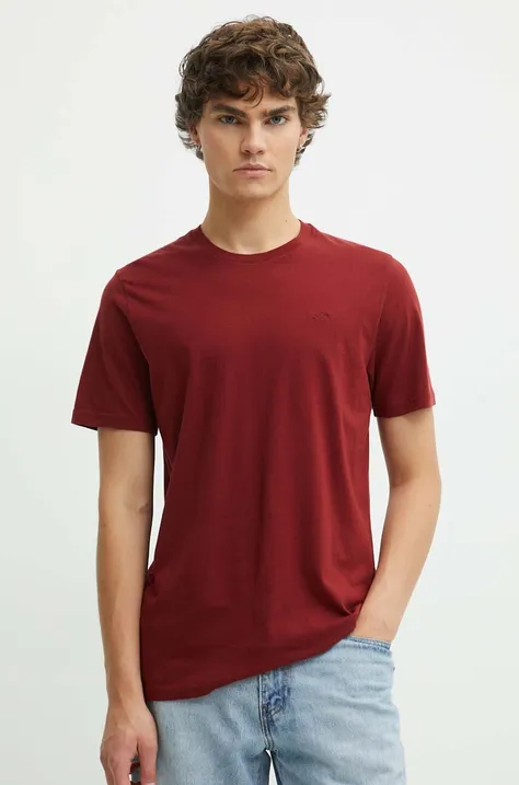 Hollister Co. t-shirt bawełniany męski kolor bordowy gładki KI324-4089