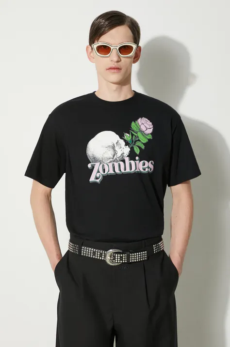 Хлопковая футболка Undercover Zombies мужская цвет чёрный с принтом UC1D3812