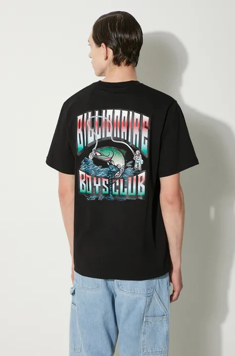 Pamučna majica Billionaire Boys Club Big Catch za muškarce, boja: crna, s tiskom, B24246