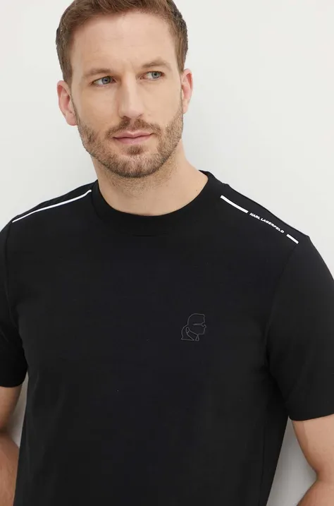 Karl Lagerfeld t-shirt męski kolor czarny gładki 542221.755021