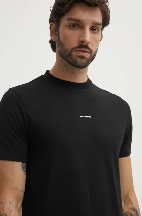 Karl Lagerfeld t-shirt męski kolor czarny z nadrukiem 542221.755057