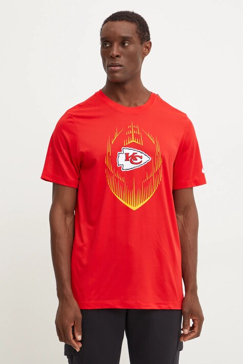 Nike tricou Kansas City Chiefs barbati, culoarea rosu, cu imprimeu, NKGK-65N-7G-JKV