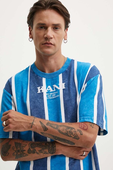 Karl Kani t-shirt bawełniany męski kolor niebieski wzorzysty 6060242