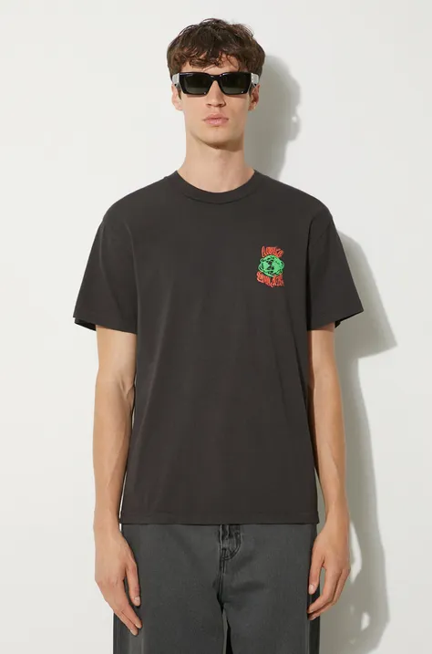 Awake NY t-shirt bawełniany Crawford męski kolor czarny z nadrukiem SP24-TS005
