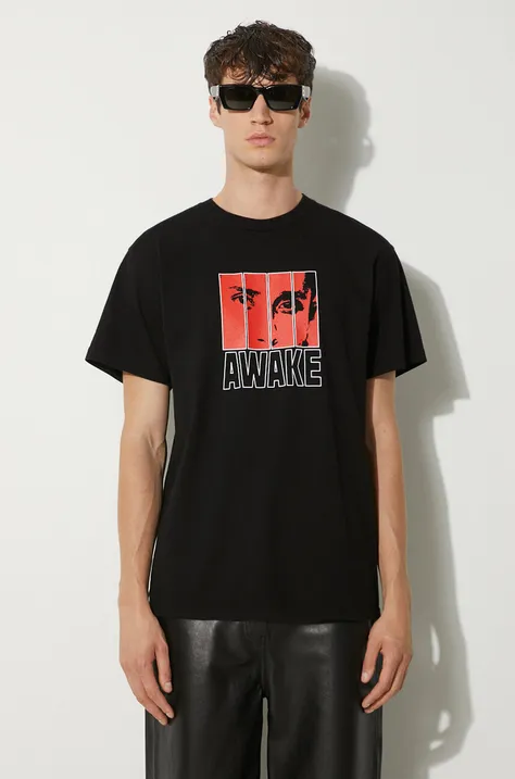Awake NY t-shirt bawełniany Vegas T Shirt męski kolor czarny z nadrukiem SP24-TS006