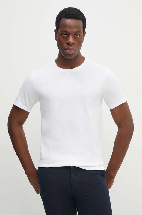 Lindbergh t-shirt bawełniany 4-pack męski kolor czarny gładki 30-400000-4PK