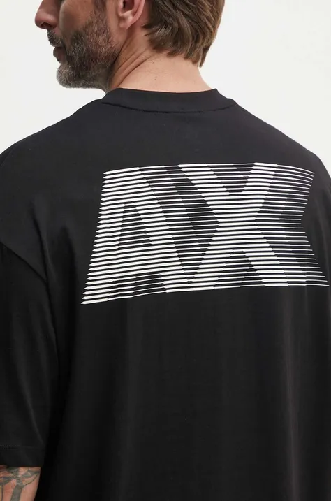 Βαμβακερό μπλουζάκι Armani Exchange ανδρικό, χρώμα: μαύρο, 3DZTHJ ZJBYZ
