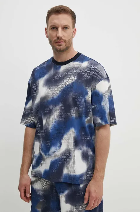 Tričko Armani Exchange pánske, tmavomodrá farba, vzorované, 3DZTLA ZJZKZ