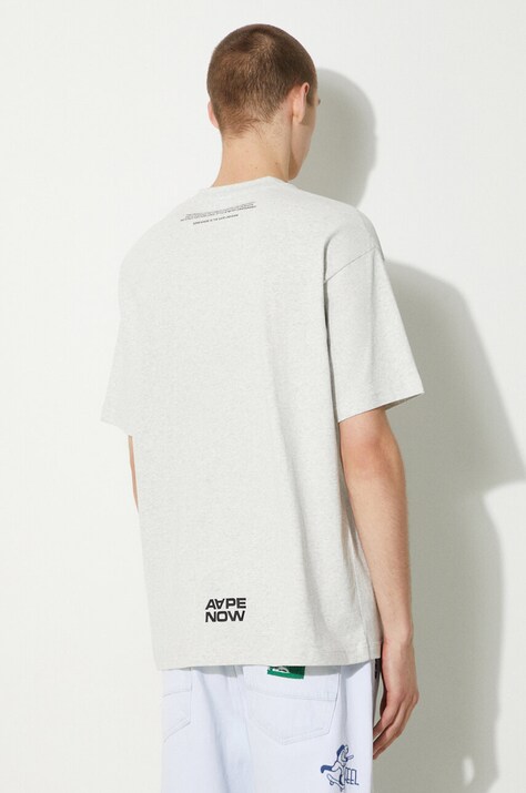 AAPE cotton t-shirt men’s gray color AAPTEM1414XAM