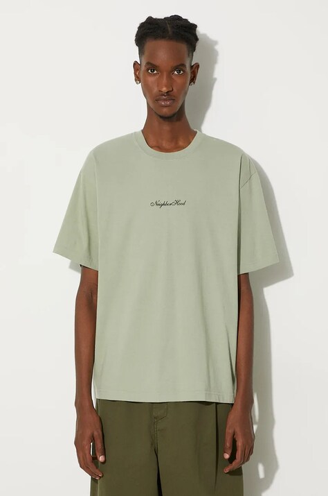 Футболка NEIGHBORHOOD Tee SS-8 мужская цвет зелёный с принтом 241PCNH.ST08